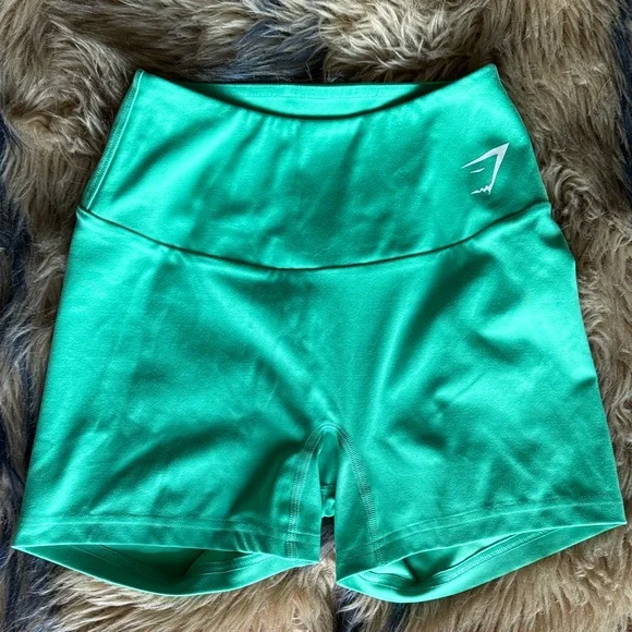 Gymshark Lime Green High-Rise Bike Shorts - Picture 1 of 3